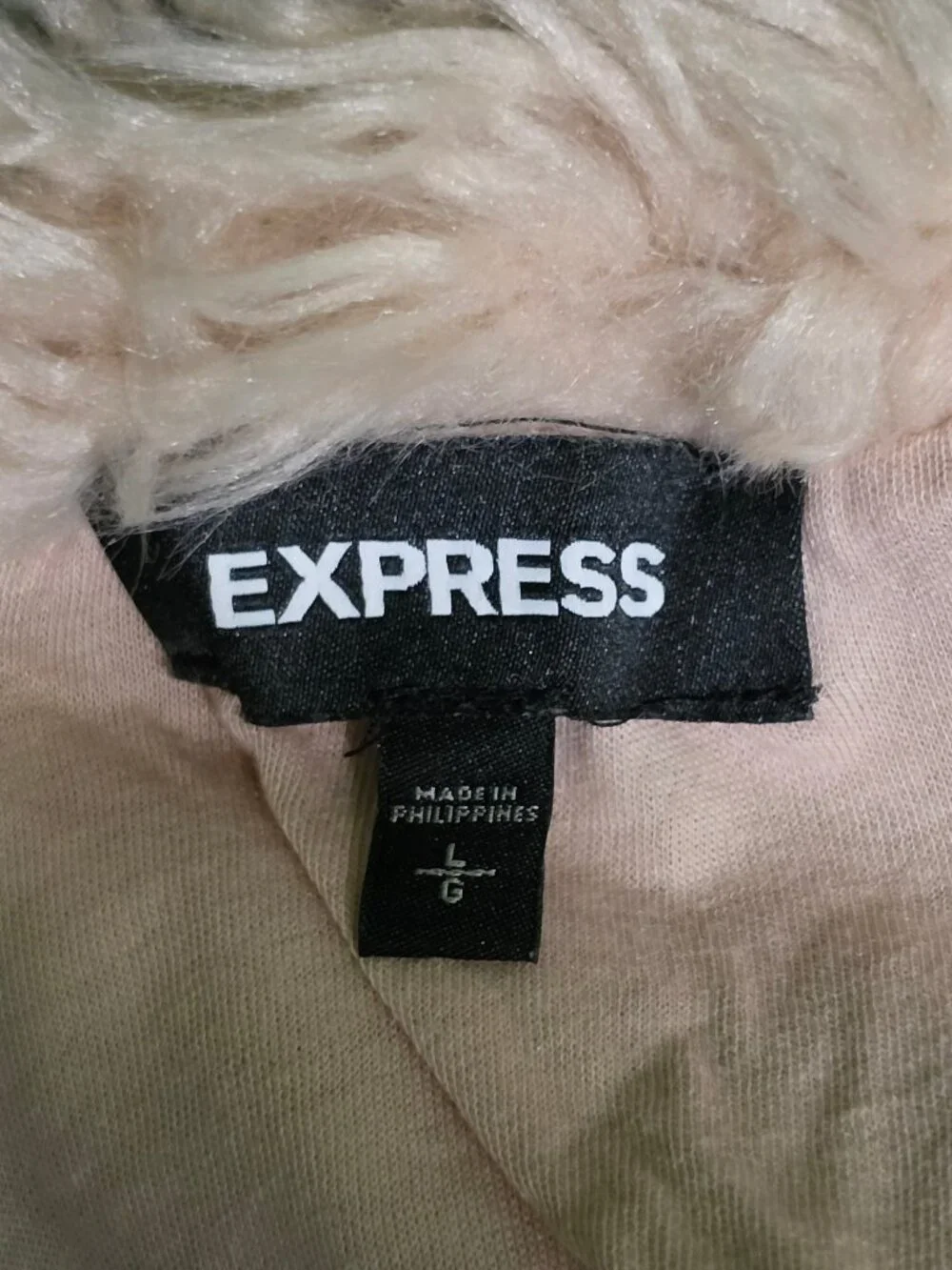 Pink furry Express jacket Large